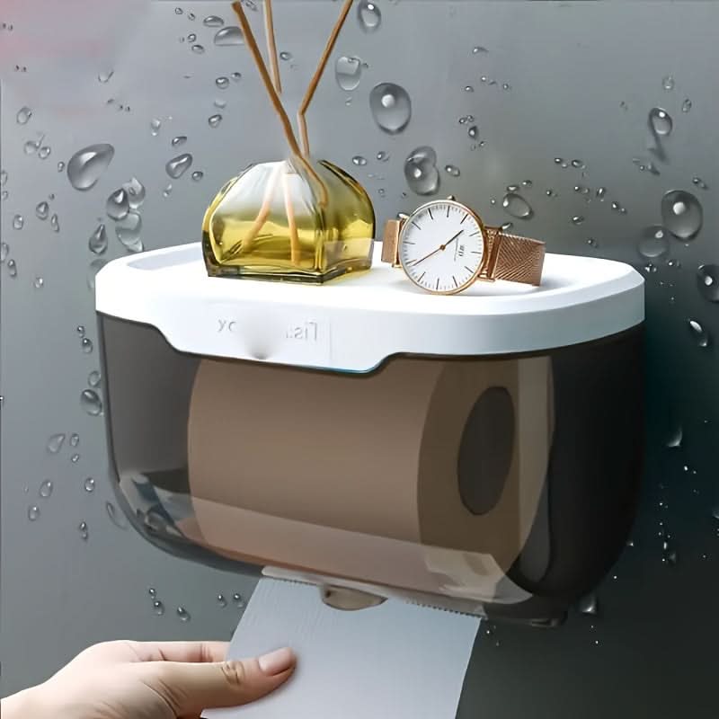 Wall-Mounted Tissue Holder with Storage Shelf – Bathroom Organizer
