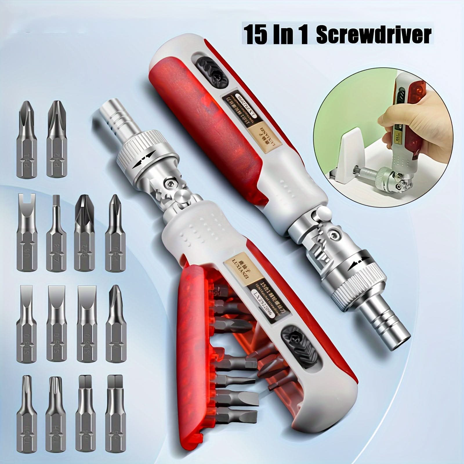 15-in-1 Multi-Angle Ratchet Screwdriver Set