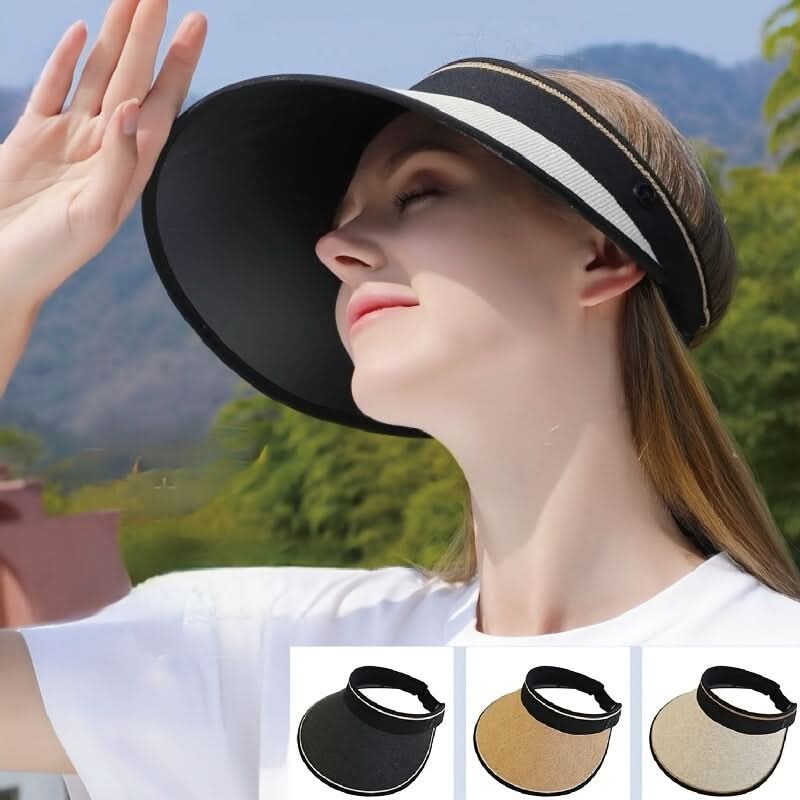 1-2pcs Summer Women's Sun Hat with Detachable Windproof Rope