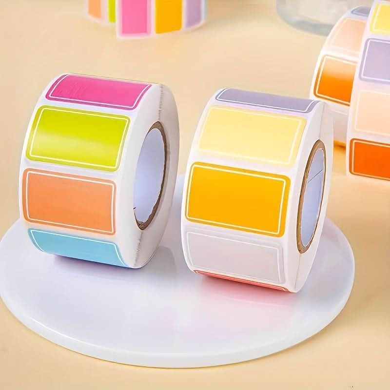 1500 Colored Self-Adhesive Label Stickers Roll