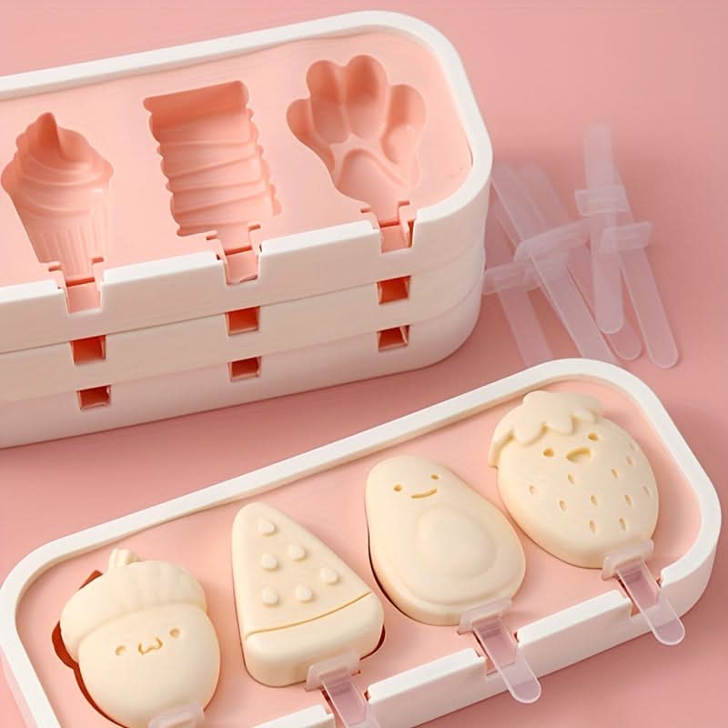 BPA-Free Silicone Ice Pop Mold - DIY Popsicle & Ice Cream Maker