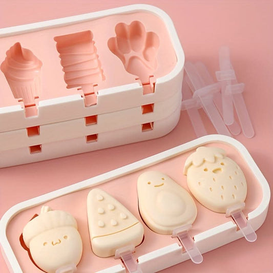 BPA-Free Silicone Ice Pop Mold - DIY Popsicle & Ice Cream Maker
