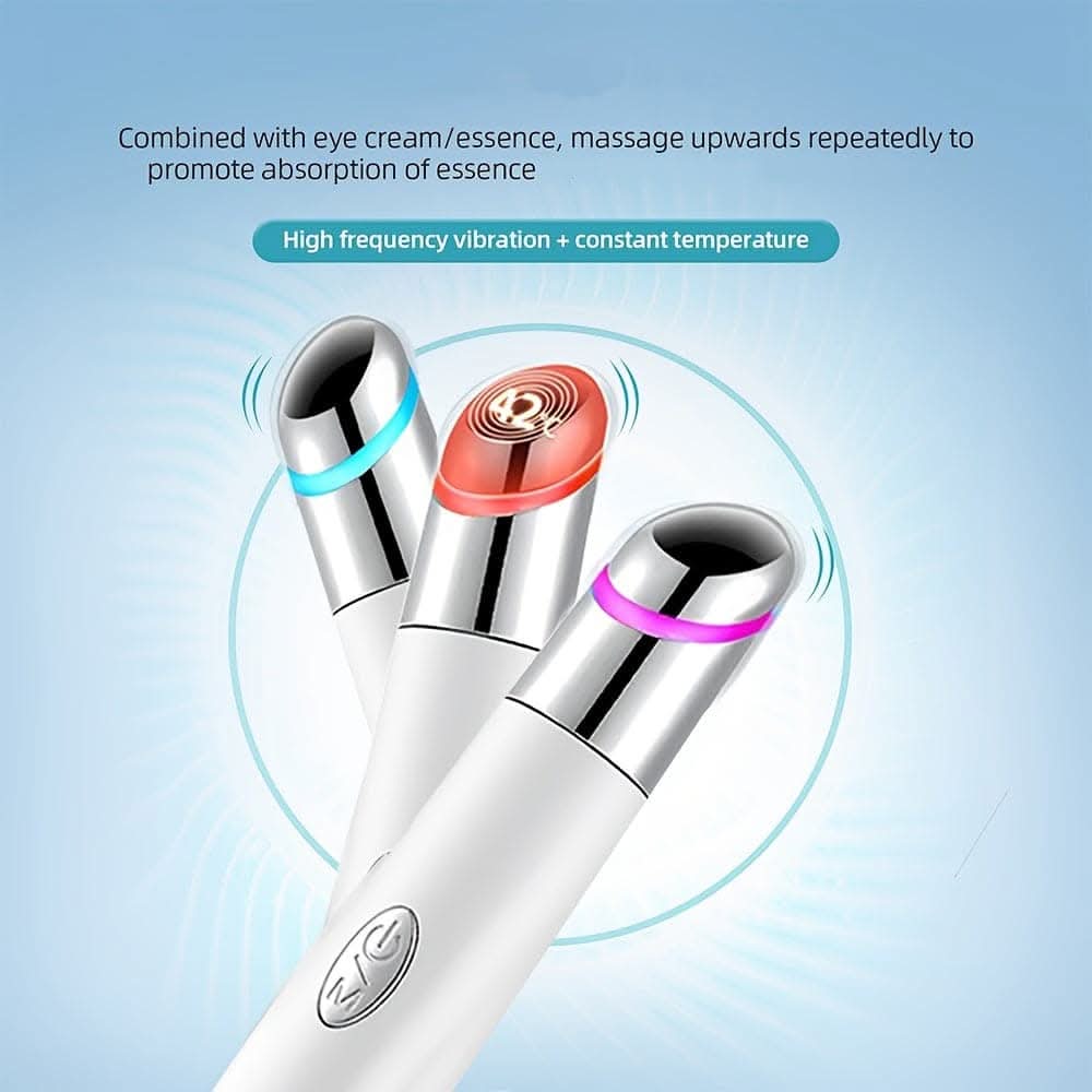Rechargeable Eye Massager Wand – Heated Vibration Facial Tool for Skin Care