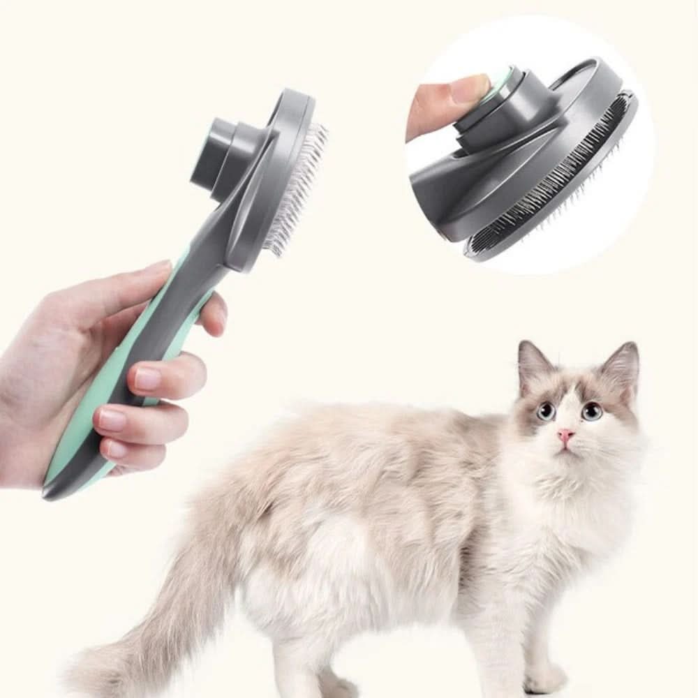 Professional Slicker Pet Hair Remover Brush - Self-Cleaning Tool for Dogs & Cats