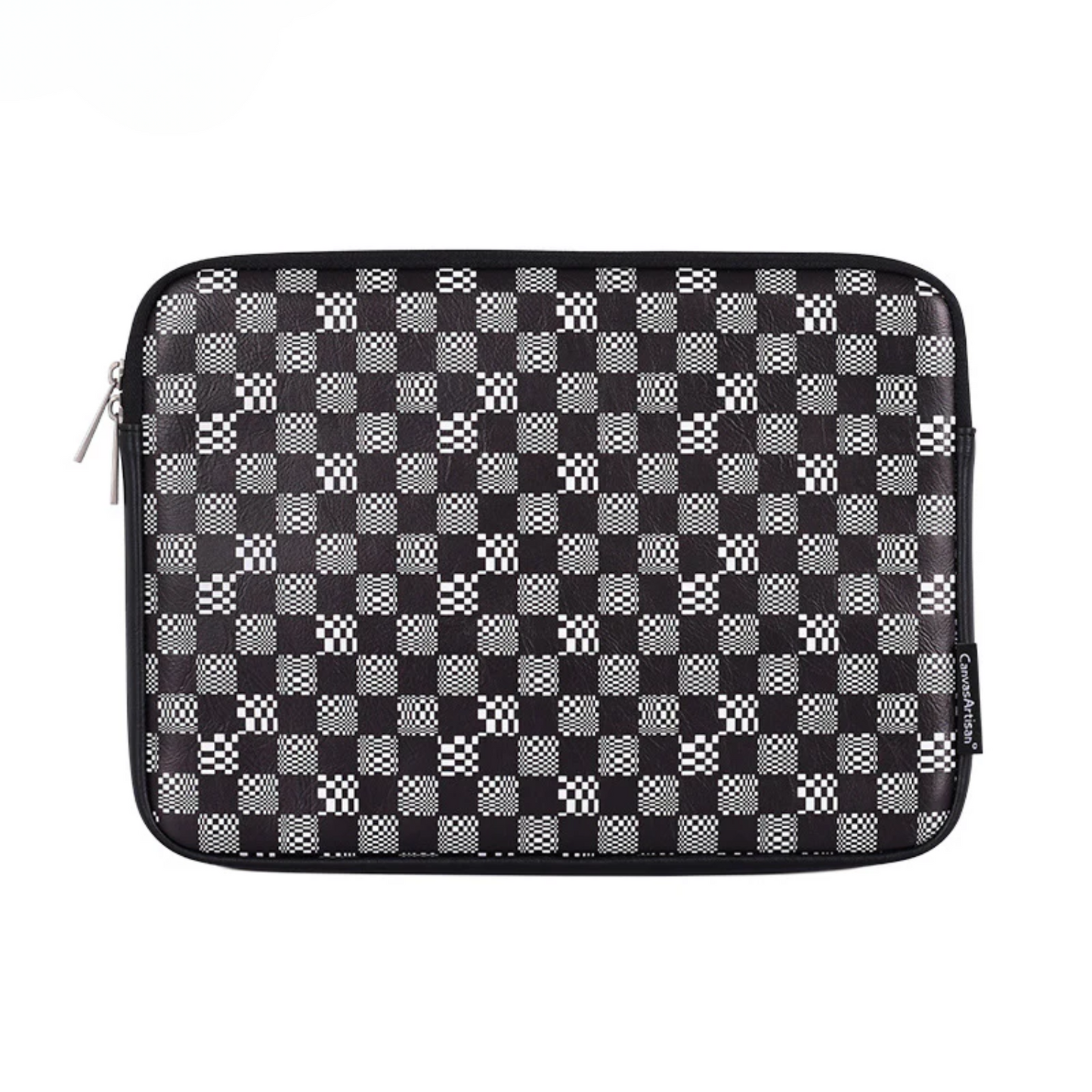 Digital Grid Checkered Laptop Sleeve – Shock-Resistant PU Case for MacBook 14.2"/16.2"