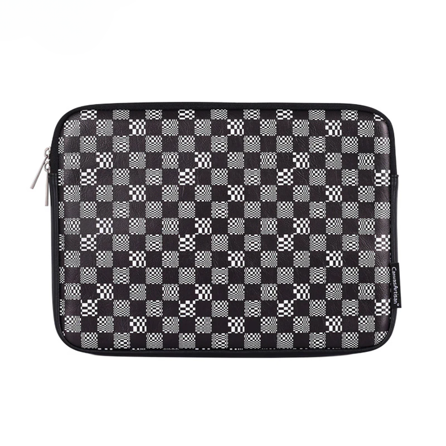Digital Grid Checkered Laptop Sleeve – Shock-Resistant PU Case for MacBook 14.2"/16.2"