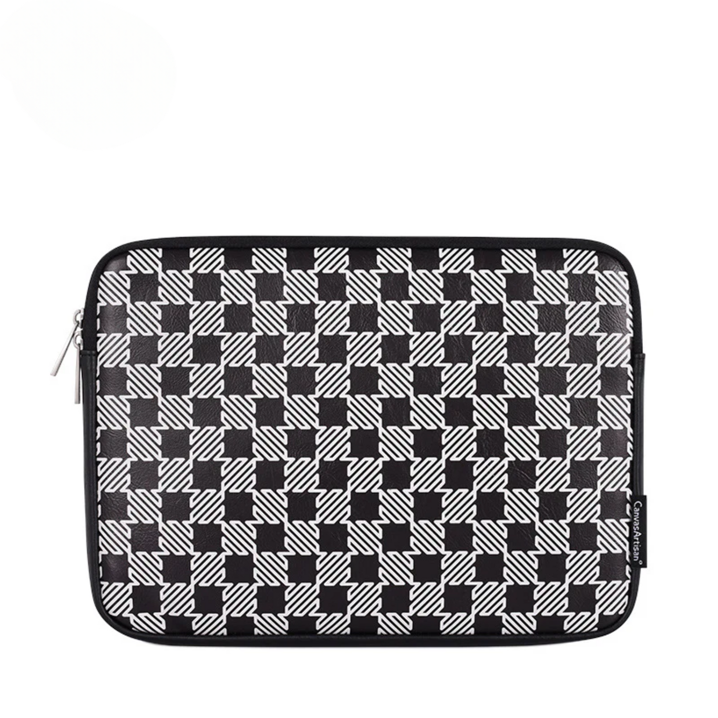 PU Leather MacBook Sleeve – Shock-Resistant Houndstooth Case for 13"–16.2" Laptops