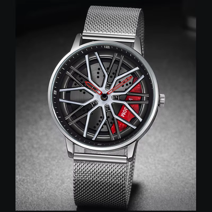 Sanda High-Value Men’s Quartz Watch – Mesh Strap, Waterproof 30M, Trendy Business Style