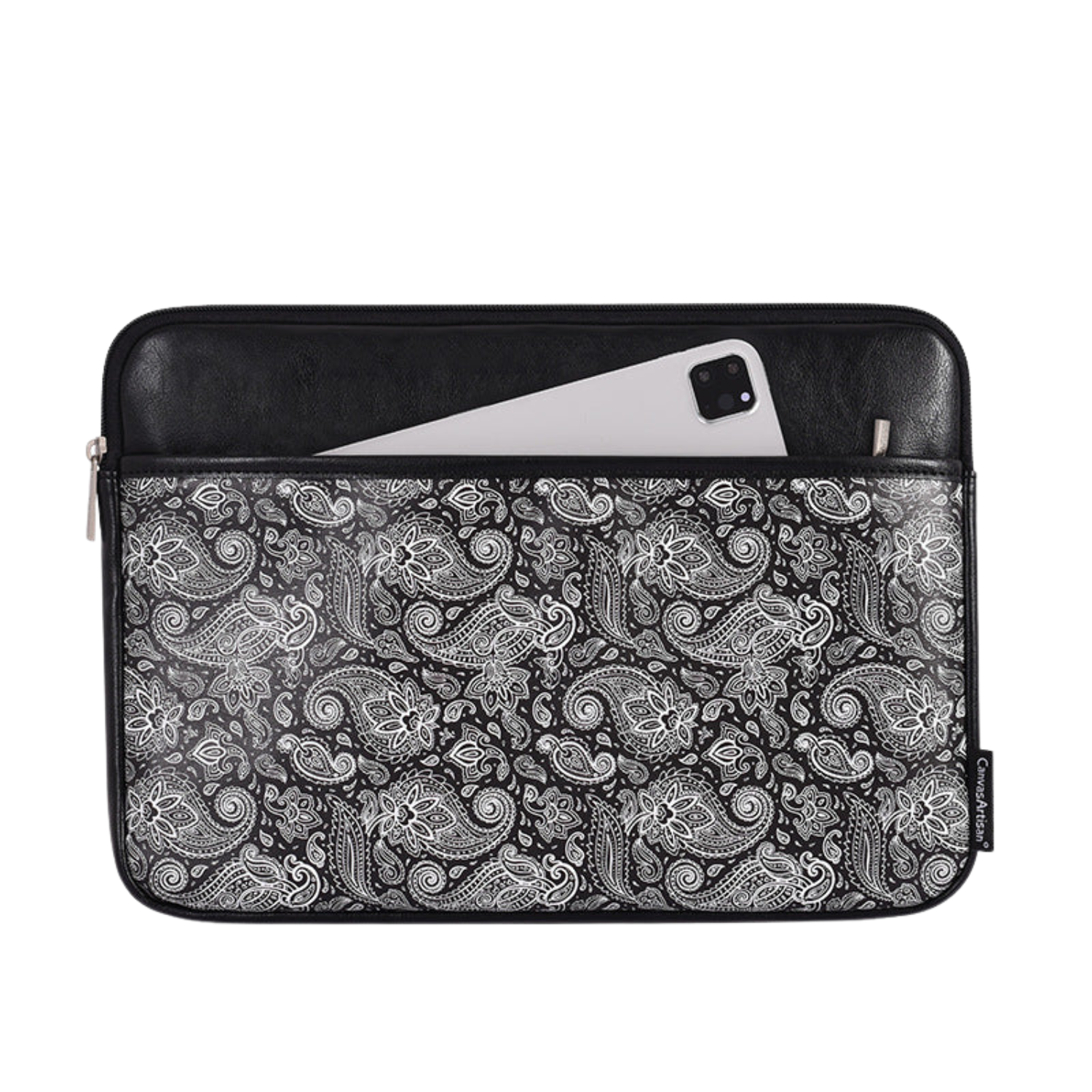 Slim Laptop Sleeve – Lightweight PU Case with Floral Paisley Print (11"-15")