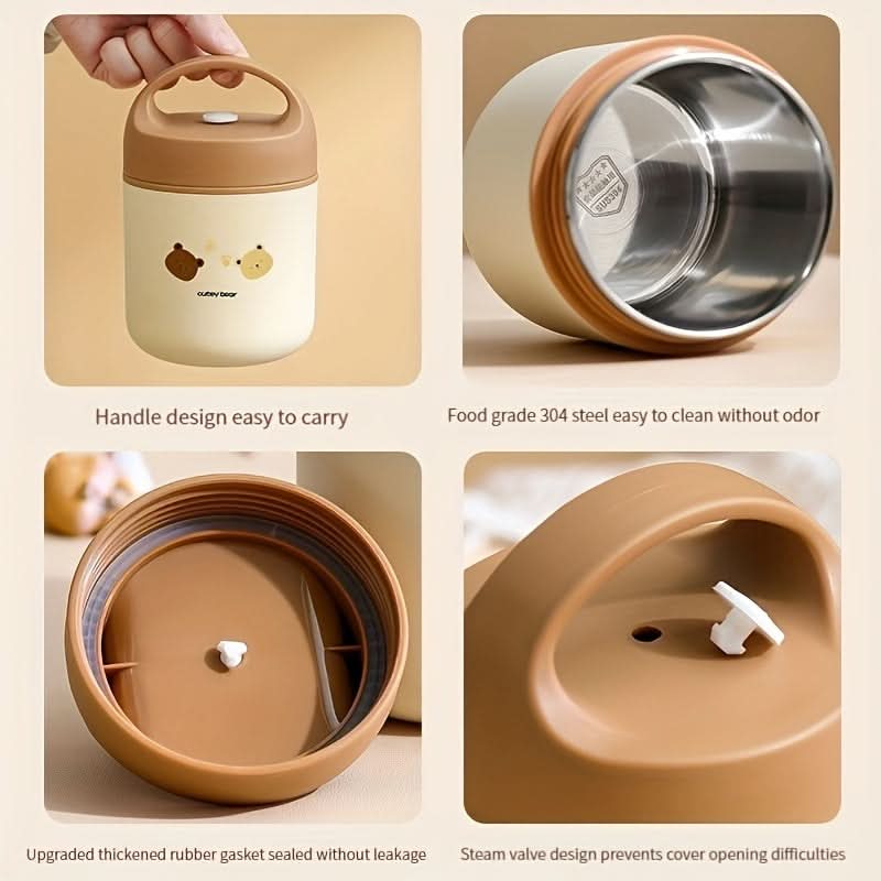 Bear Stainless Steel Insulated Lunch Box – Leak-Proof