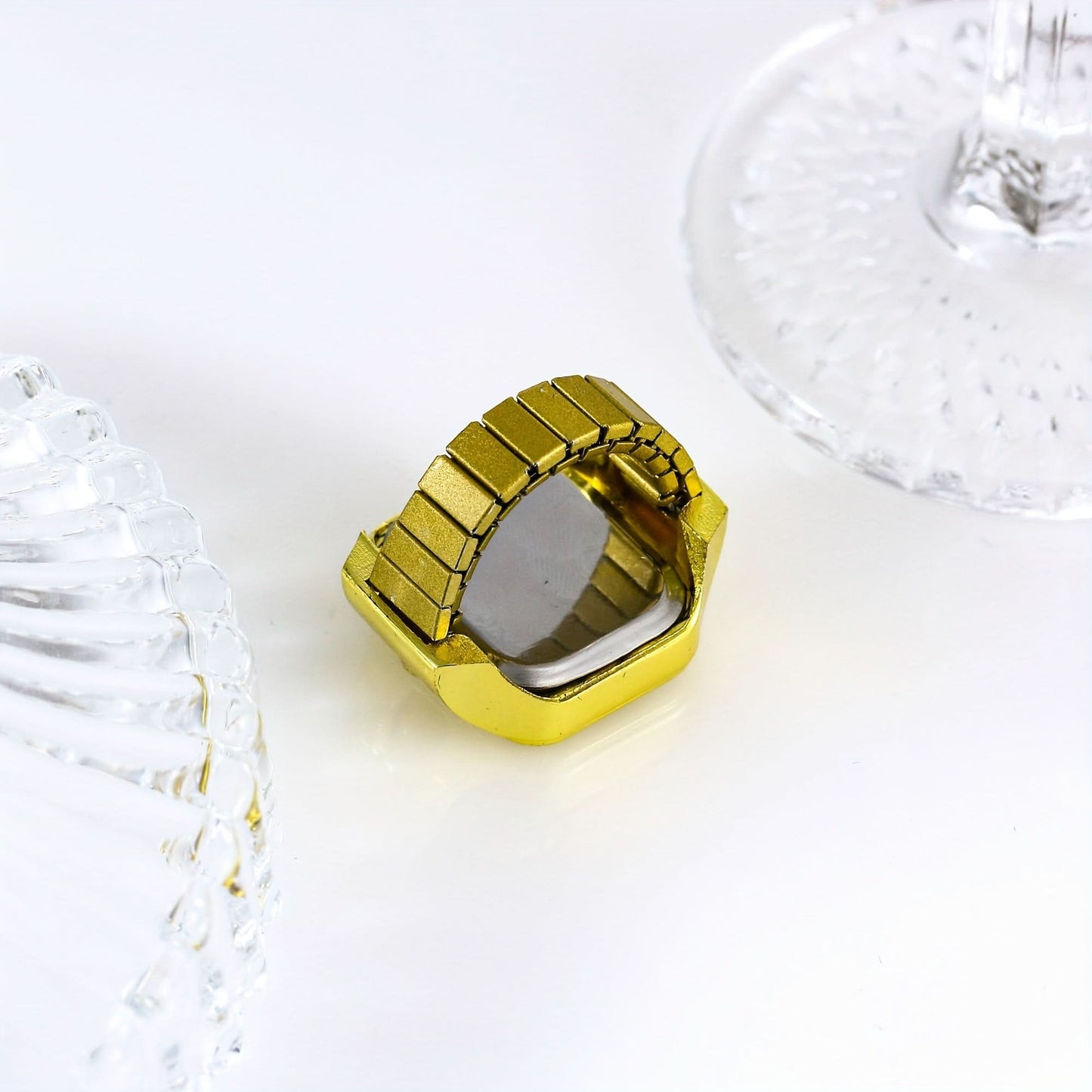 Boho Quartz Ring Watch Set for Couples – Alloy Case, Creative Finger Watches