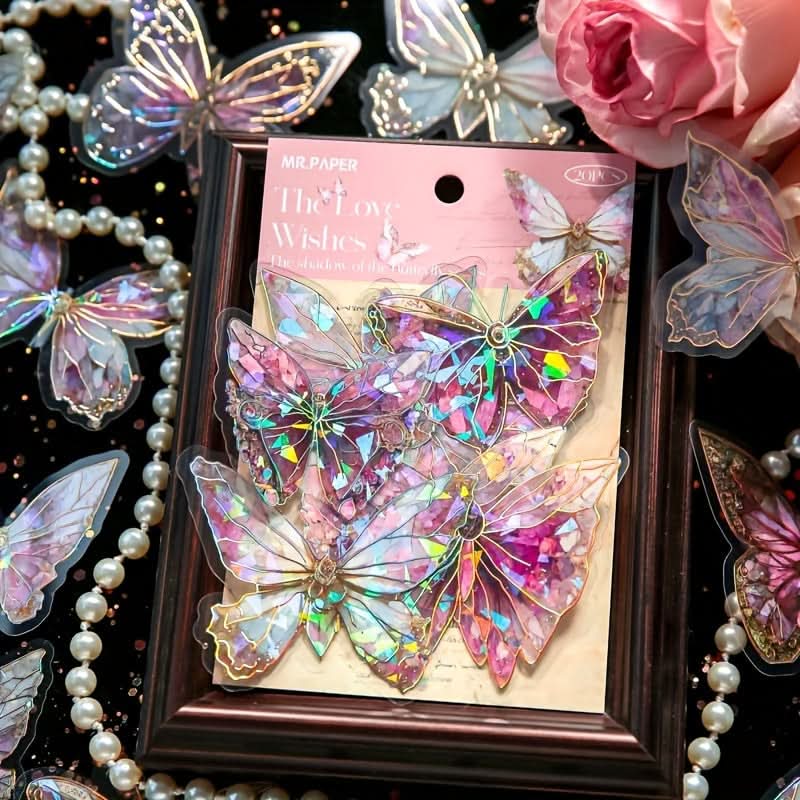 80 3D Holographic Butterfly Stickers for Crafts