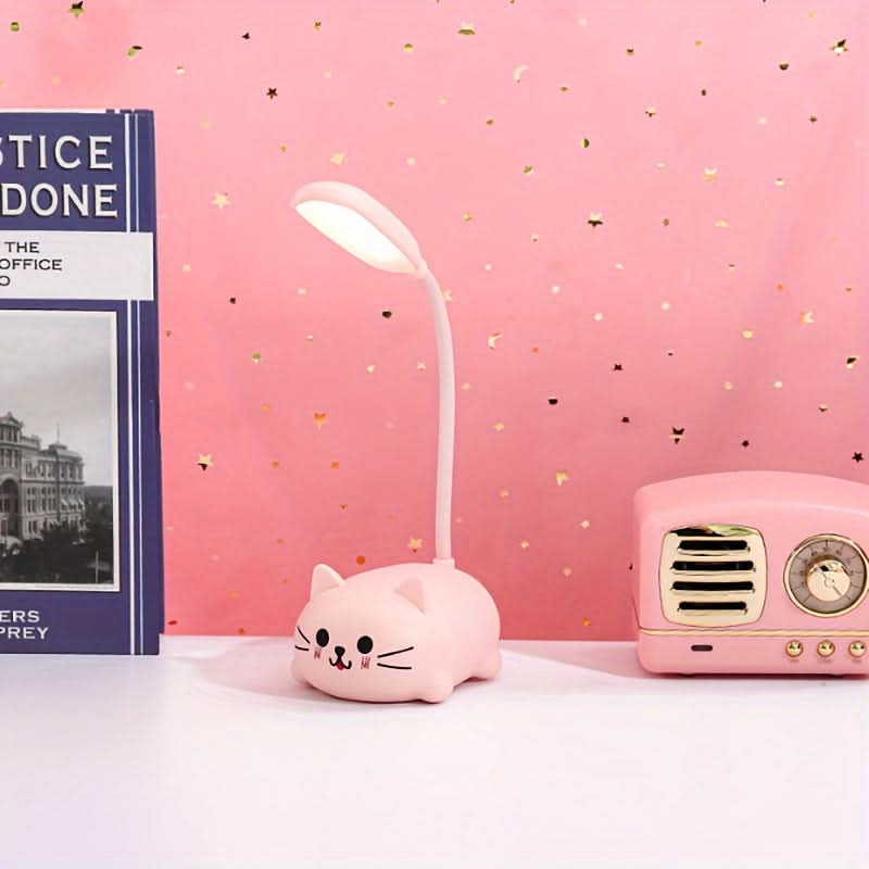 Cute Cartoon Cat LED Table Lamp – USB Rechargeable