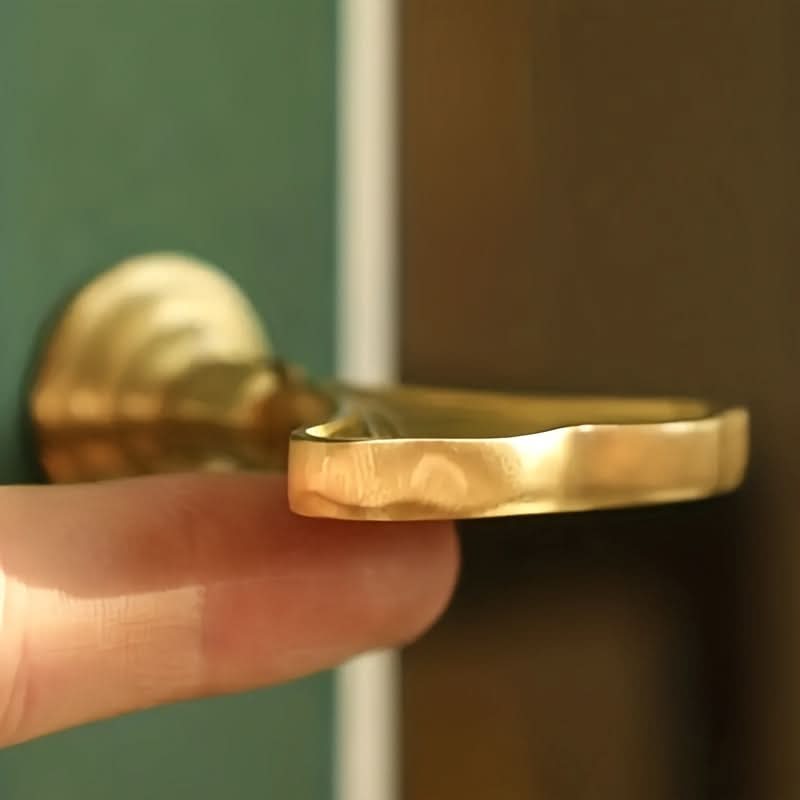 10 Pcs Polished Metal Ginkgo Leaf Drawer Knobs with Lock & Key