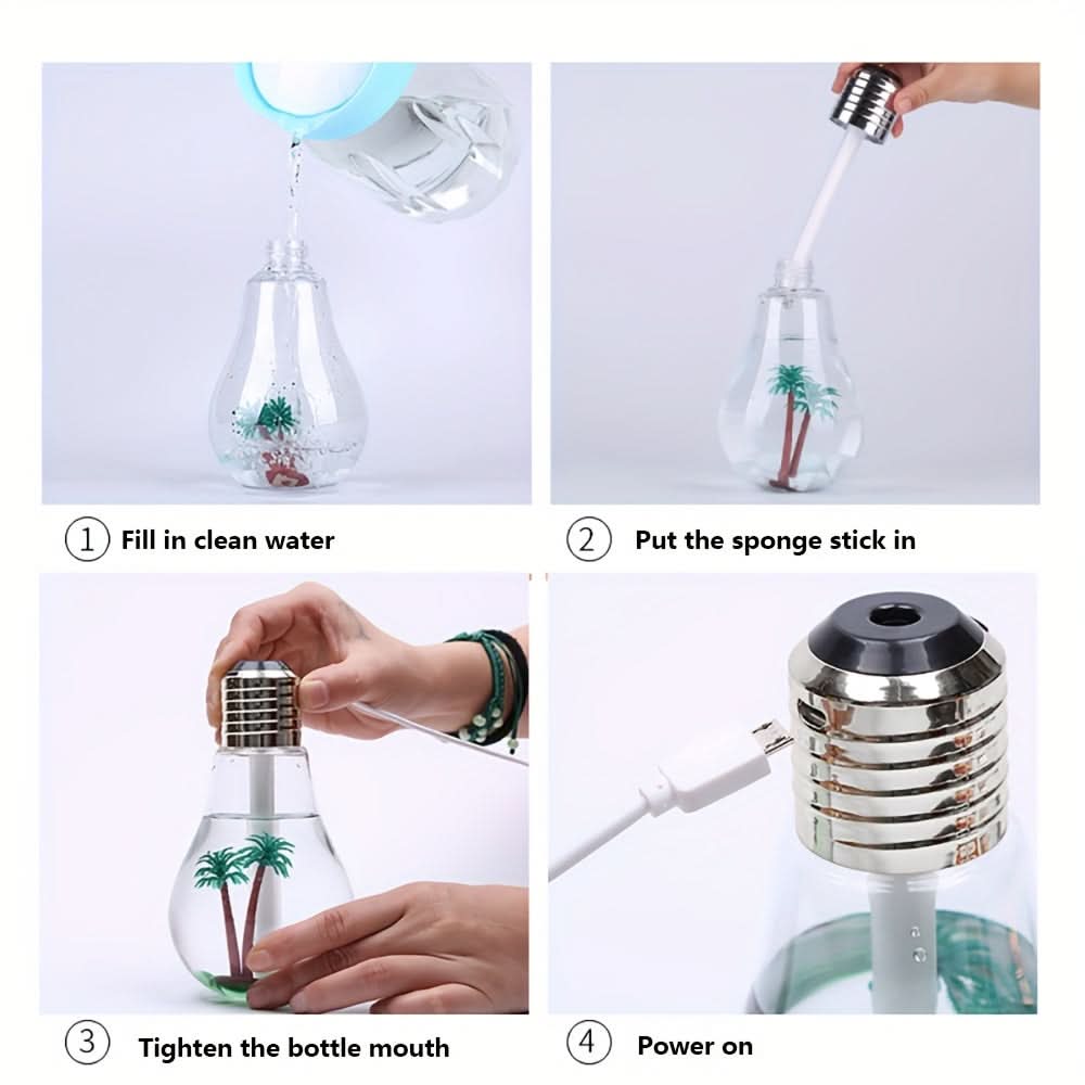 USB Light Bulb Humidifier with Nightlight