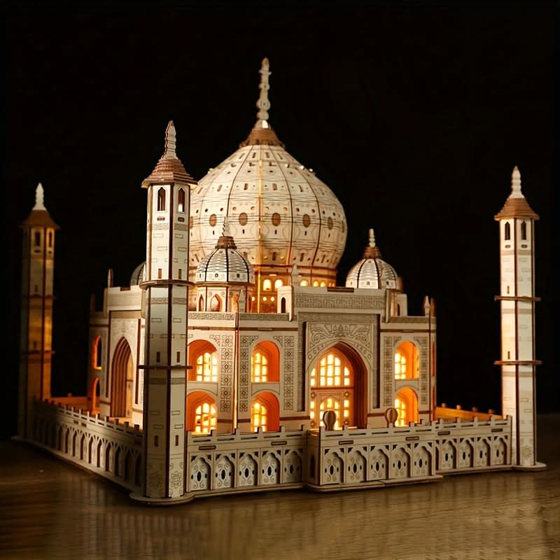 3D Wooden Villa Puzzle with LED Lights - DIY Smart Home Decor Kit