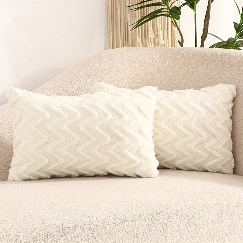 2-Piece Contemporary Knit Geometric Throw Pillow Covers