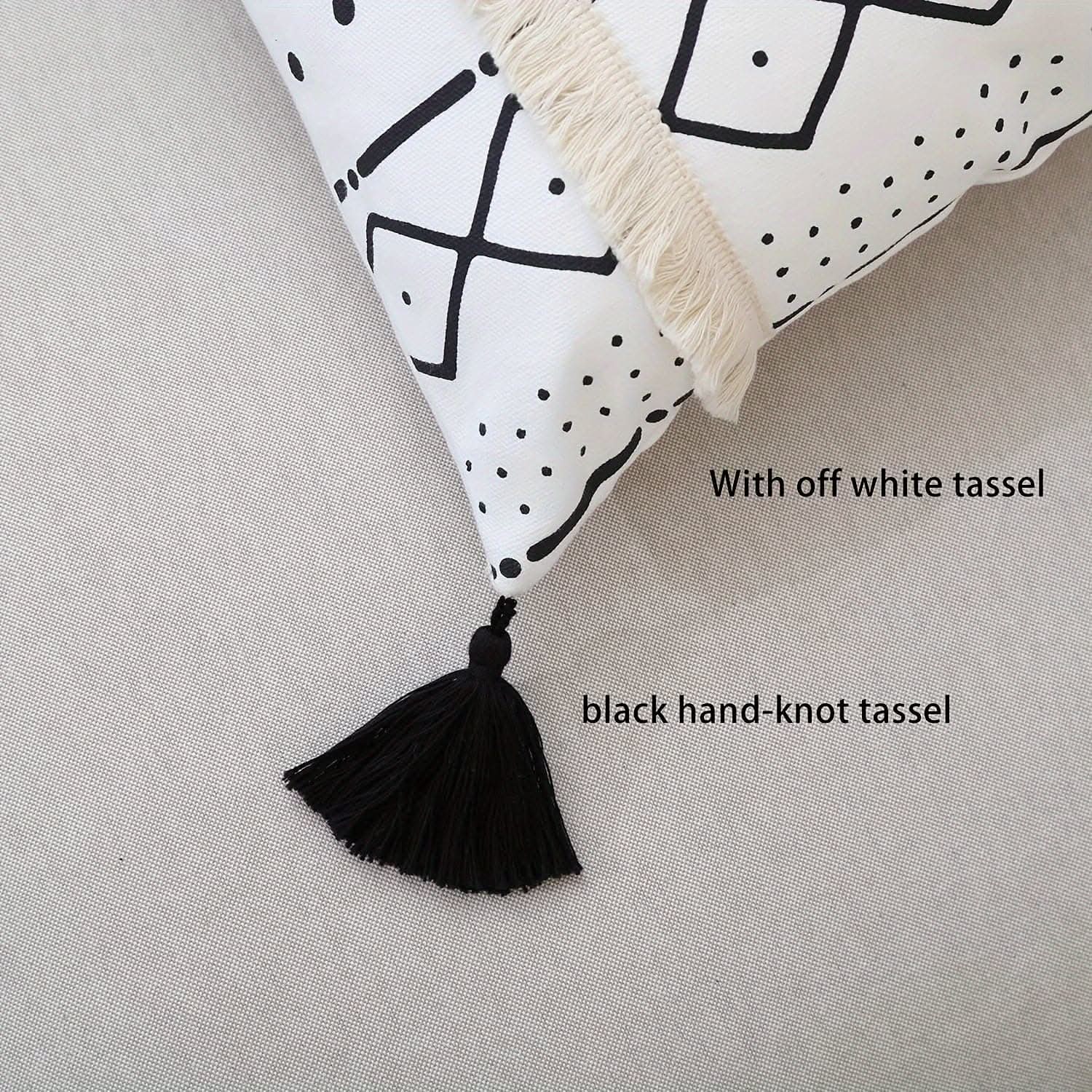 Set of 4 Luxurious Faux Leather Boho Throw Pillow Covers