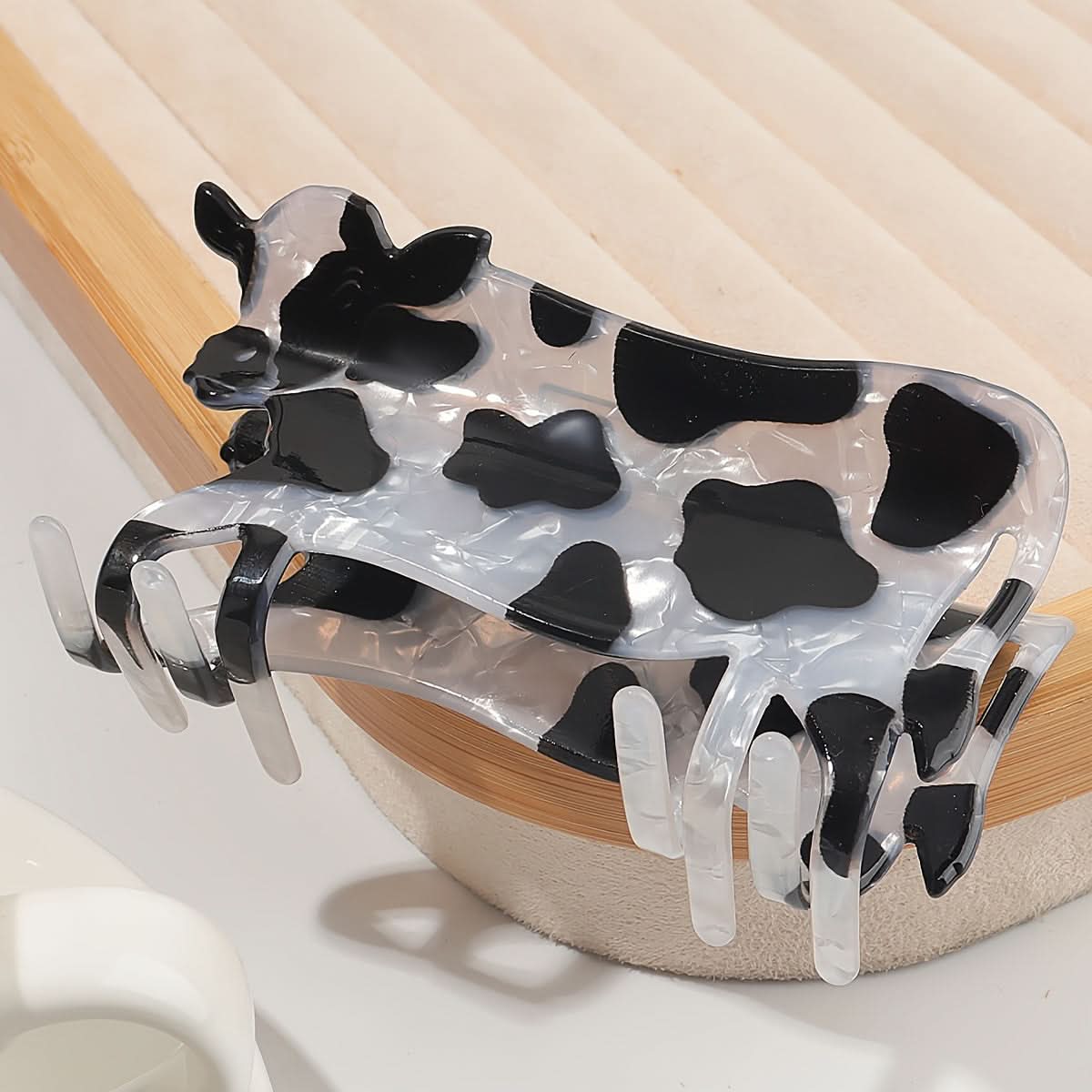 Cow Print Cartoon Hair Claw for Girls
