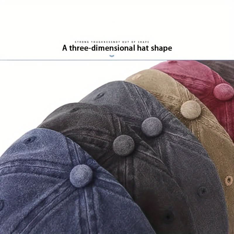 Men’s Distressed Mountain & Forest Print Baseball Cap – Adjustable Lightweight Dad Hat