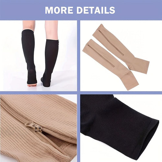 2 Pairs Compression Socks - 15-20 mmHg Support