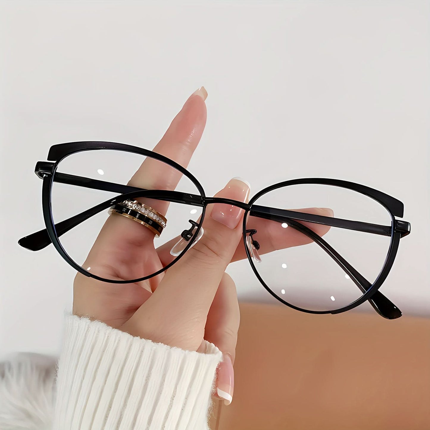 Stainless Steel Frame Cat Eye Reading Glasses – Stylish Presbyopia Relief