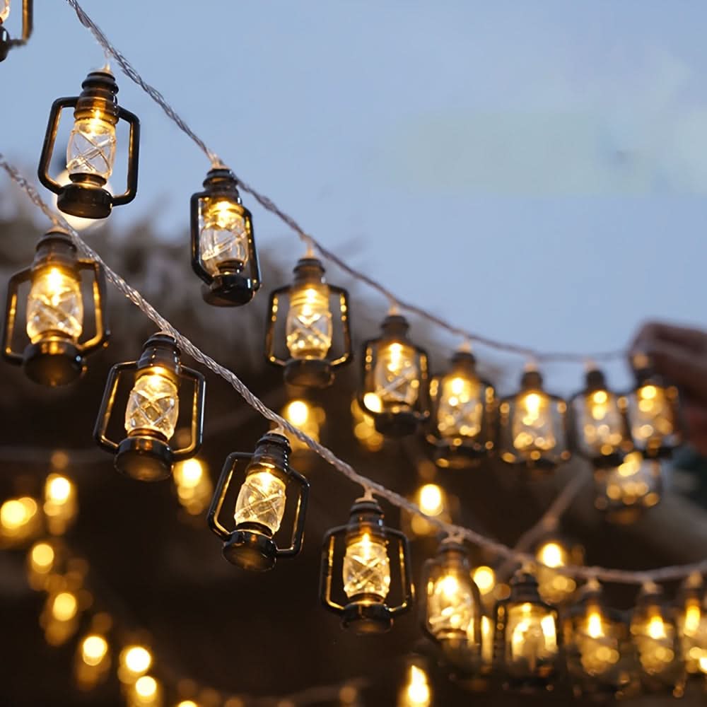 Solar-Powered Antique Lantern Fairy Lights, 6.3 meters