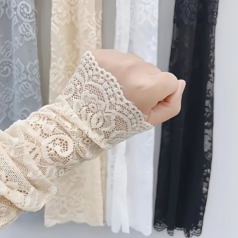 4 Pairs Women's Lace Sunscreen Arm Sleeves – Elegant Jacquard Summer Covers