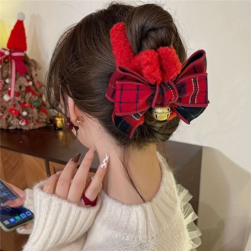 4pcs Christmas Bow Hair Clips for Women