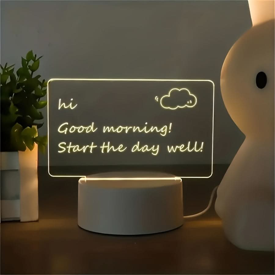 USB Powered LED Night Light with Warm Glow & White Base