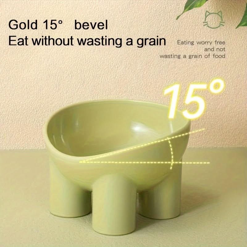 15-Degree Tilted Cat Bowls - Anti-Vomiting Elevated Set
