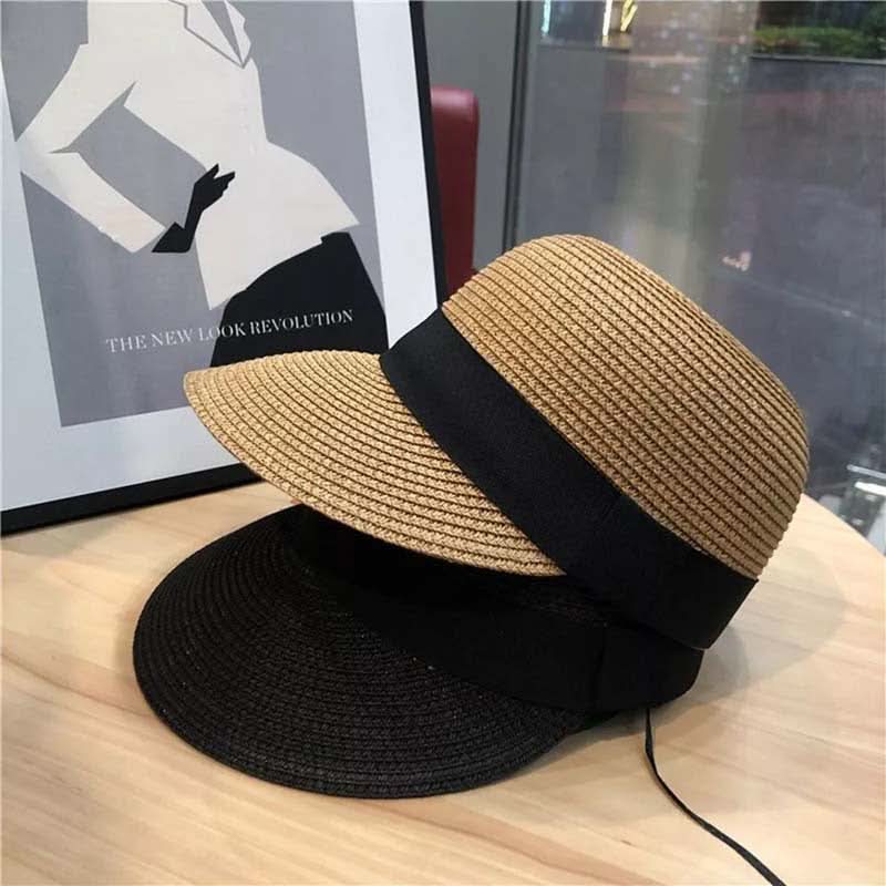 Women's Straw Sun Visor Hat – Wide Brim, UV Protection, Breathable & Stylish
