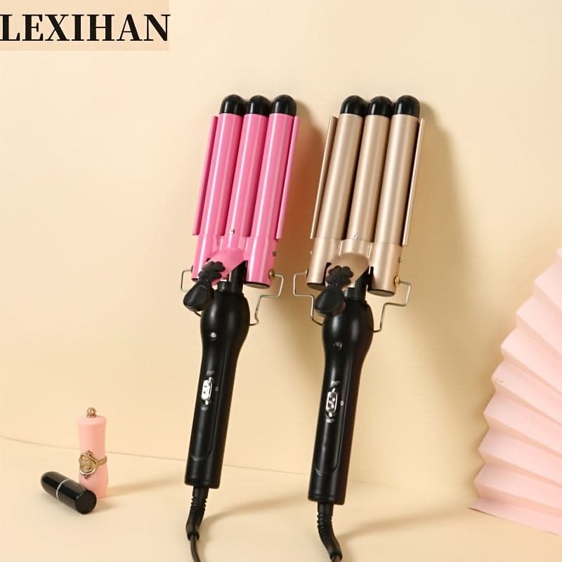 Water Ripple Hair Curler – Ceramic 3-Barrel Iron