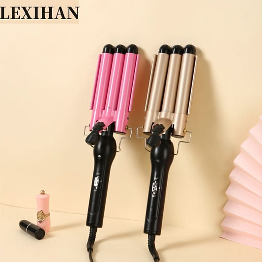 Water Ripple Hair Curler – Ceramic 3-Barrel Iron