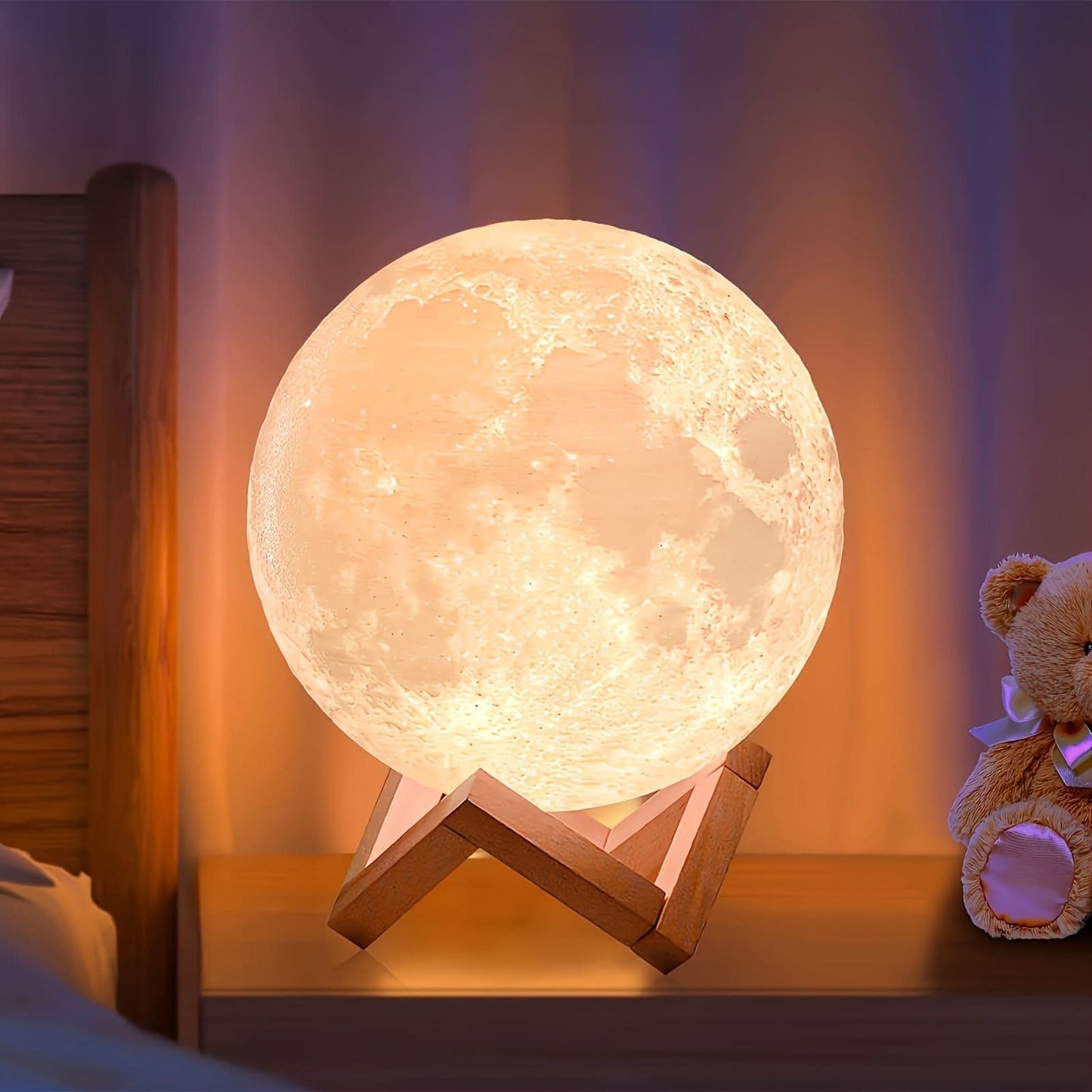 3D Printed Color-Changing Moon Lamp, USB
