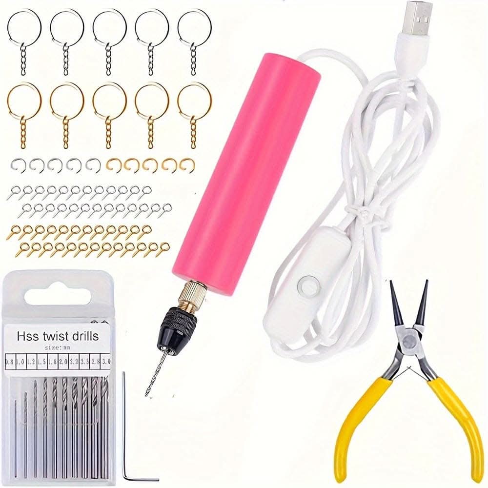 74-Piece Portable USB Electric Drill Set