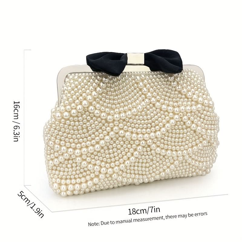 Mini Pearl Beaded Clutch Bag for Women