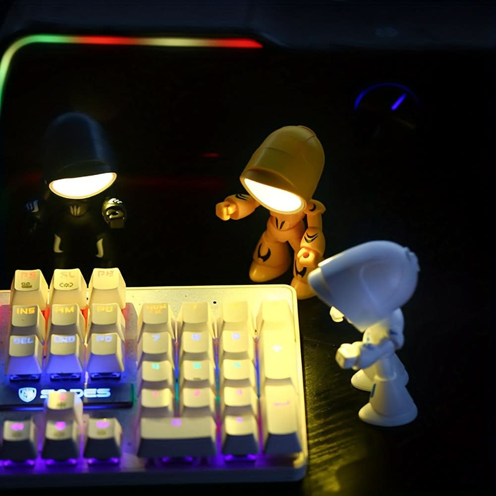 Robot Night Light – LED Desk Lamp, Cute Cartoon Design