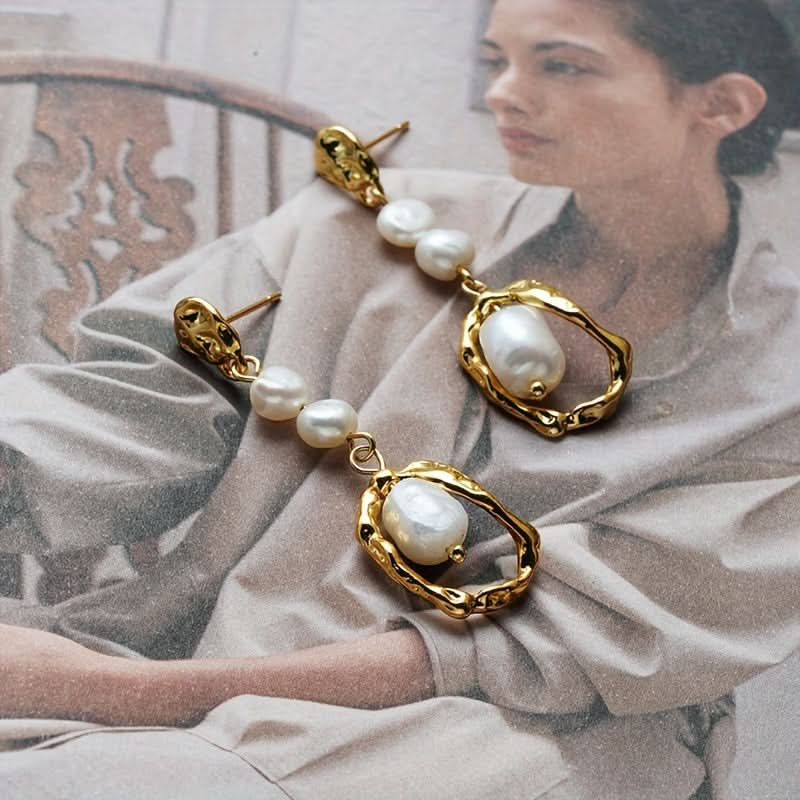 Vintage Freshwater Pearl Drop Earrings for Women