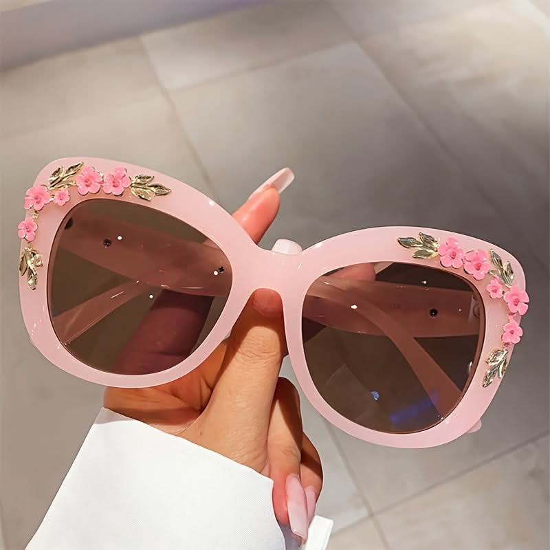 Luxury Cat Eye Glasses with Flower Decor