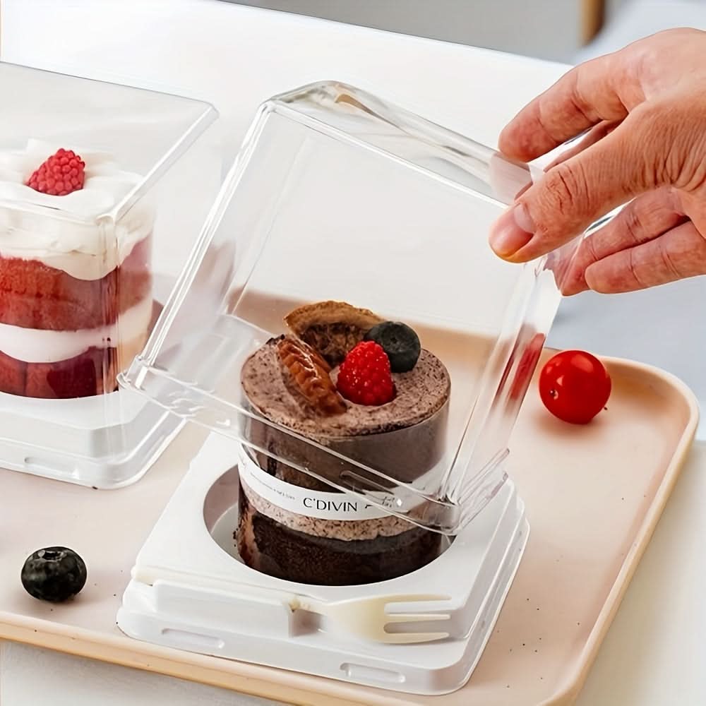 50PCS Clear PET Baking Cups with Lids