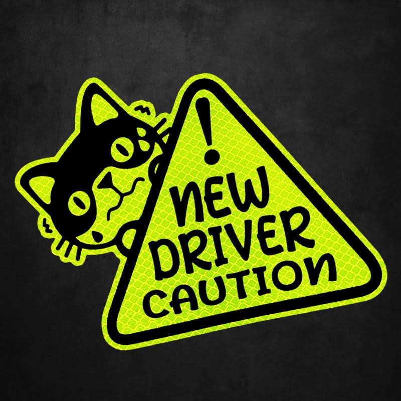 Reflective ‘Novice Driver’ Magnetic Car Stickers – Waterproof & UV-Resistant