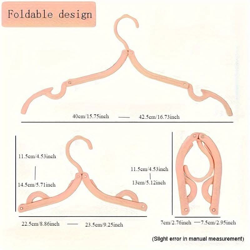 10pcs Premium Foldable Travel Cloth Hangers – Space-Saving & Durable