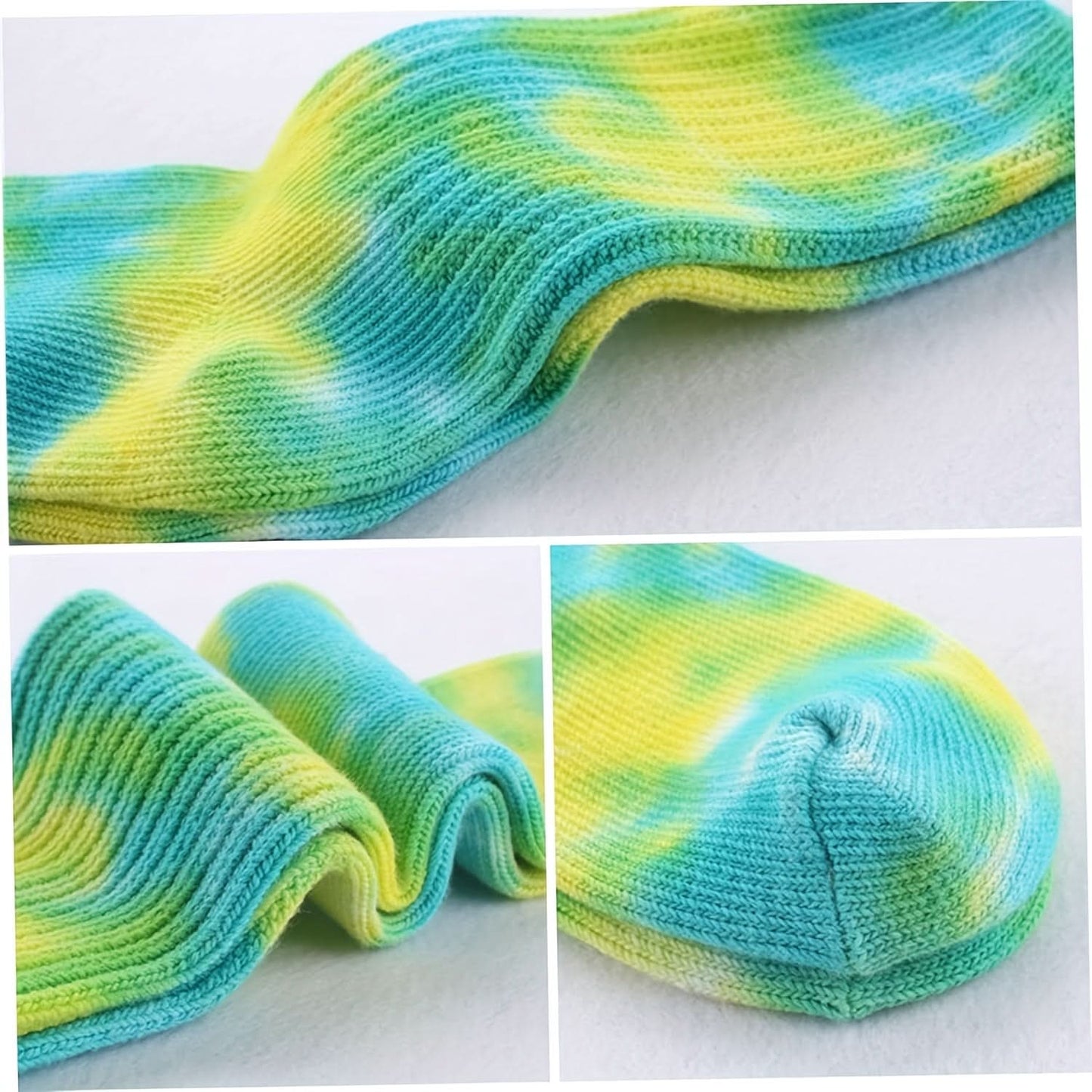7-Pair Tie Dye Crew Socks Set – Unisex Street Style Mid Tube Socks