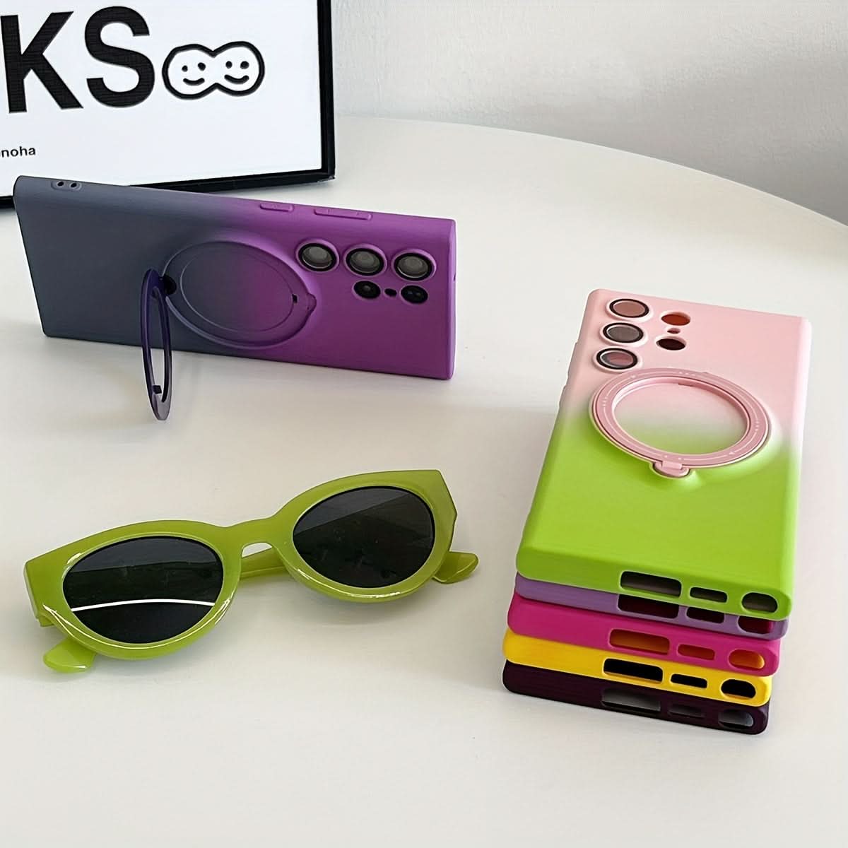 Retro Magnetic Case with Lens Protector for Samsung Galaxy S23 Series