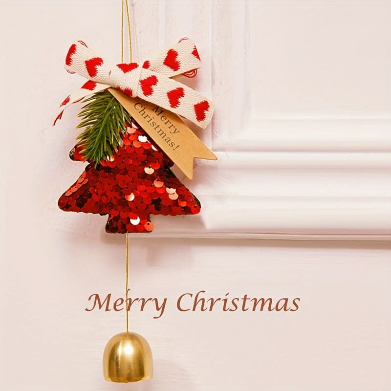 Pack of 5 Pcs. Plush Christmas Bell Ornament Set