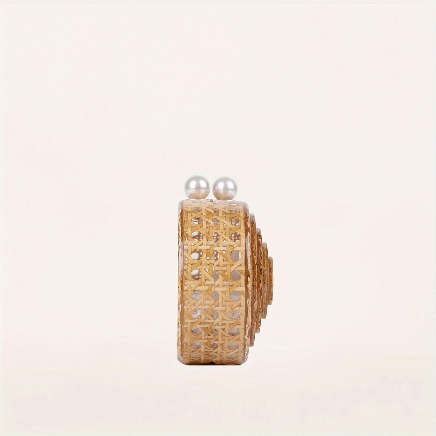 Pearl Rattan Clutch – Handwoven, Perfect for Weddings & Events