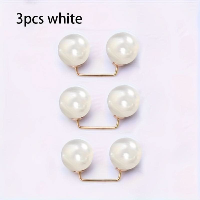 Elegant Pearl-Backed Clothespins in White - Chic Sewing Accessory