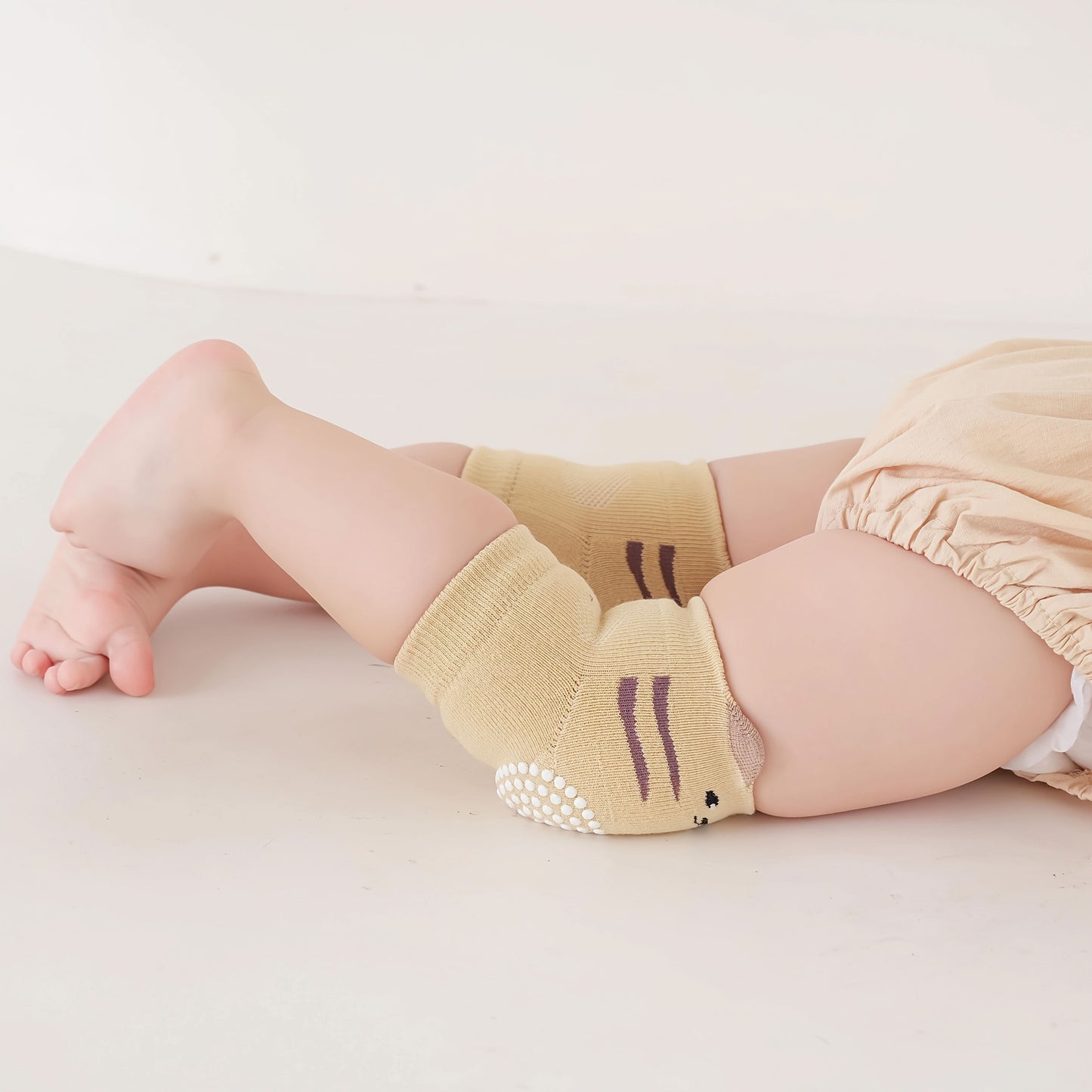 6 Pairs Baby Knee & Elbow Pads with Cute Animal Designs - Anti-Slip Crawling Protectors