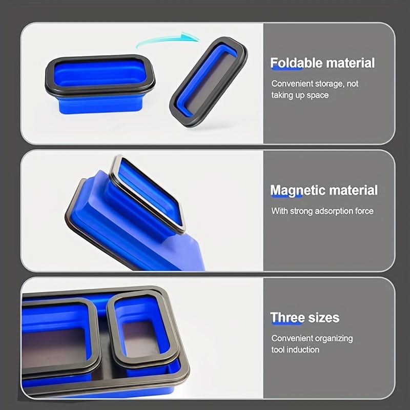 3-Piece Magnetic Silicone Tray Set for Tools